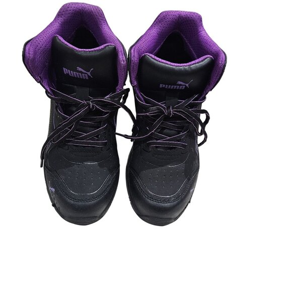 Puma Safety Work Shoes Black & Purple Size 9.5 - Picture 1 of 10
